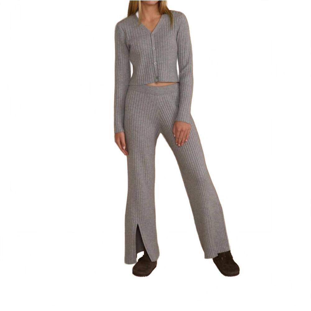 NEW RYLEE + CRU flare knit pant in dusty blue